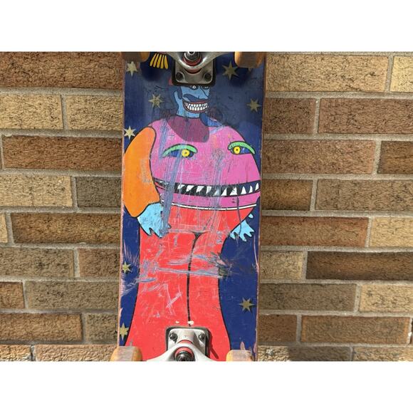 1996 Flip Geoff Rowley Skateboard Deck Blue Meanie Andy Scott Wheels Grind King - Picture 3 of 13